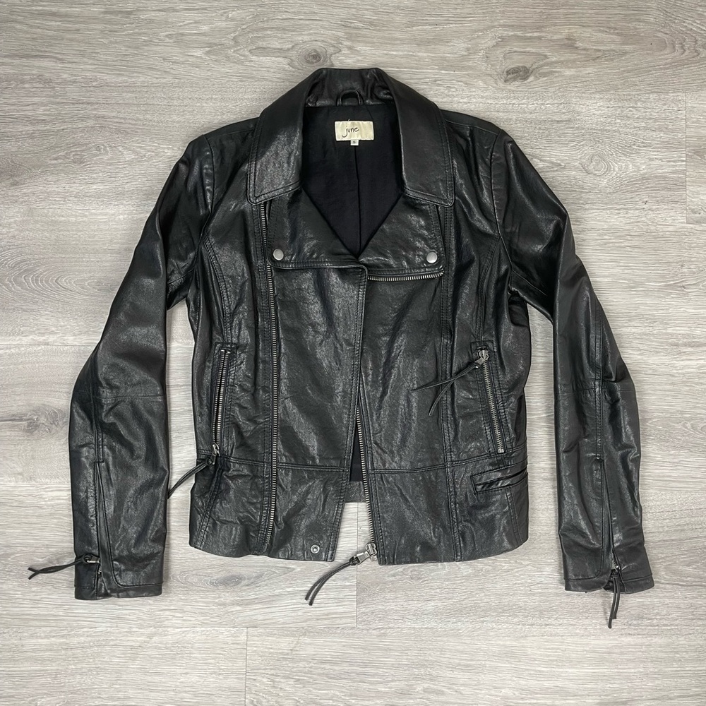 Black Leather Moto Jacket